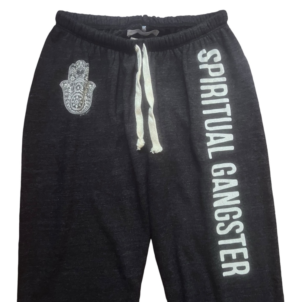 NWT SUPER RARE SPIRITUAL GANGSTER HENNA HAMSA SWEATPANTS MARLE CHARCOAL SMALL - Picture 3 of 9